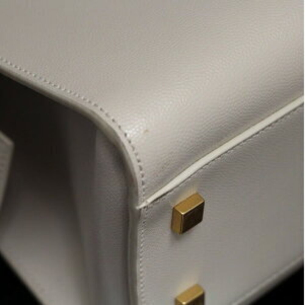 Saint Laurent Paris Uptown Handbag Ivory White Leather - Picture 4 of 6